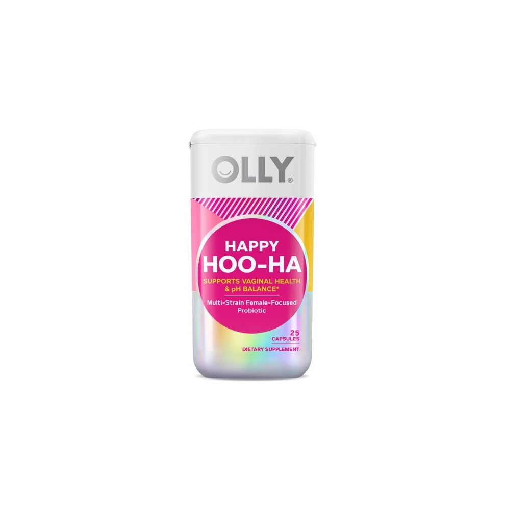 OLLY Happy Hoo-Ha, Women's Probiotic, Vaginal Health, Capsule Supplement, 25 Ct