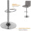 2X Grey Bar Counter Stools UK PU Leather Adjustable Breakfast Chairs 2