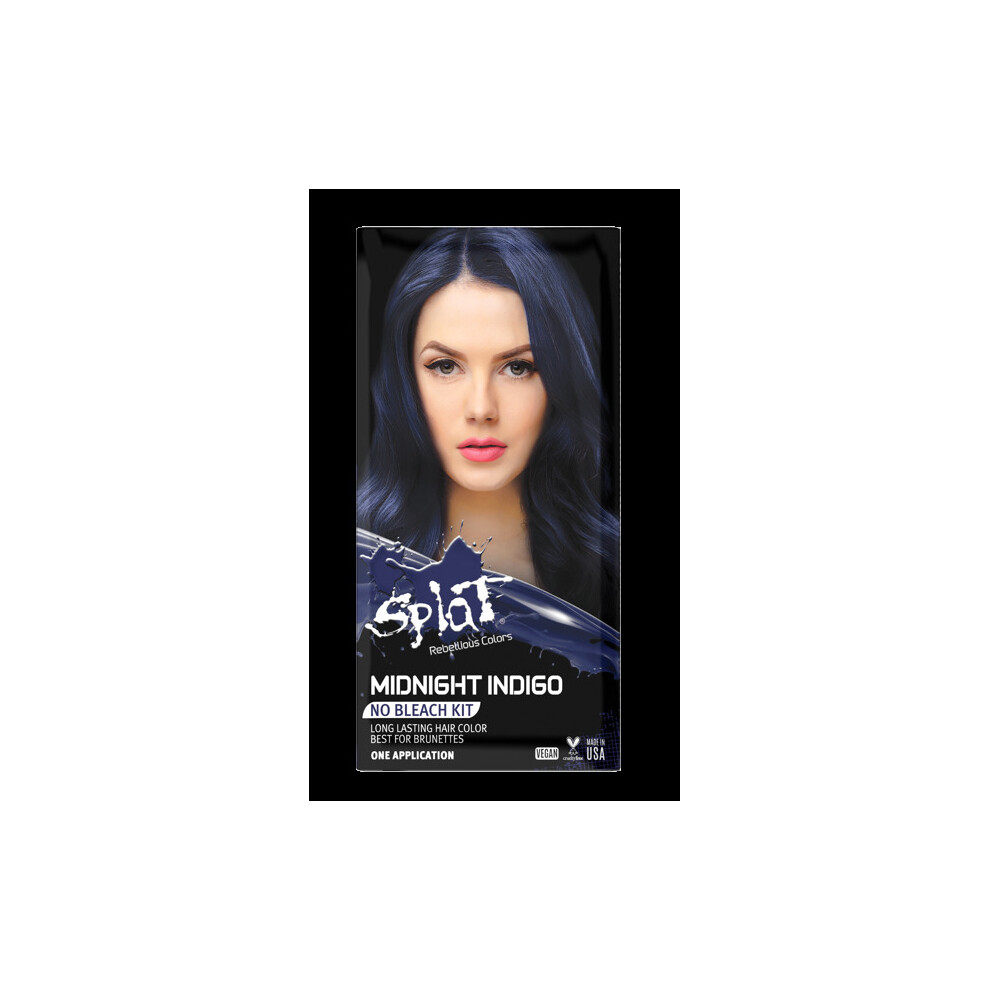 Splat Midnight Indigo Hair Dye, Semi-Permanent Blue Color