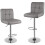 2X Grey Bar Counter Stools UK PU Leather Adjustable Breakfast Chairs 1