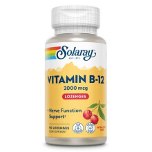 Solaray, Vitamin B-12, Prirodzená Cherry, 2 000 mcg, 90 Lozengies