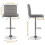 2X Grey Bar Counter Stools UK PU Leather Adjustable Breakfast Chairs 3