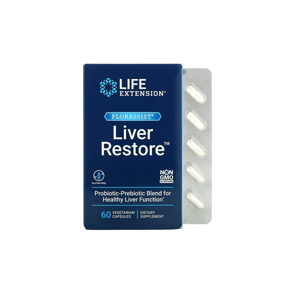 Life Extension Florassist Liver Restore, 60 Vegetarian Capsules,