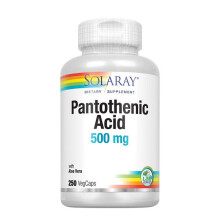 Solaray, Pantoténsav aloe vera-val, 500 mg, 250 VegCaps