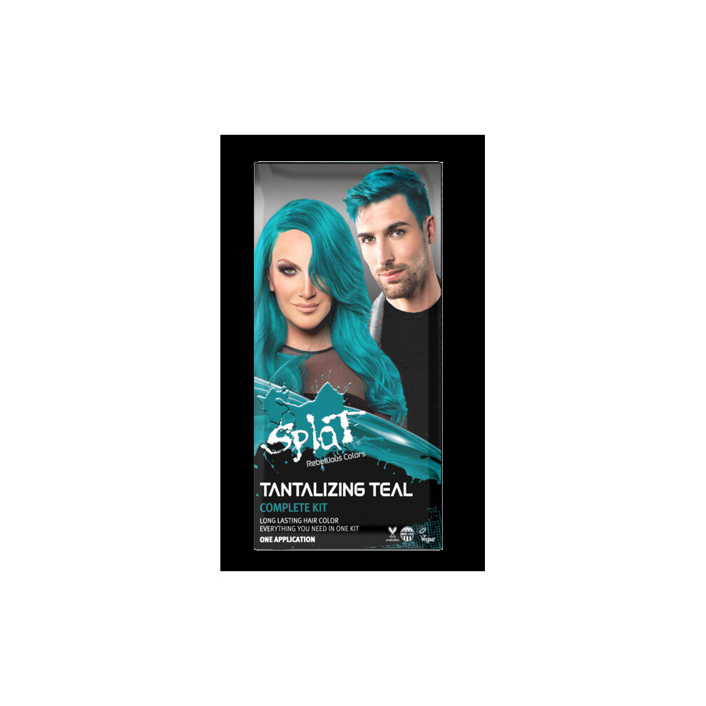 Splat Complete Kit, Tantalizing Teal, Semi-Permanent Teal Hair Dye With Bleach