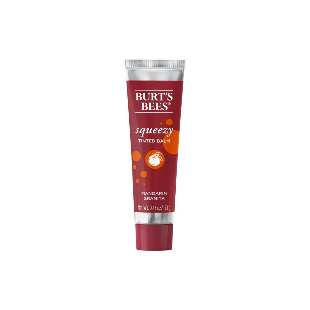 Burt's Bees 100% Natural Origin Squeezy Tinted Lip Balm, Enriched With Beeswax and Cocoa Butter, Mandarin Granita, 0.43 Ounce Squeeze Tube