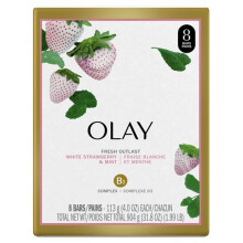 Olay Fresh Outlast Cooling White Strawberry & Mint Beauty Bar 4 oz, 8 Ct