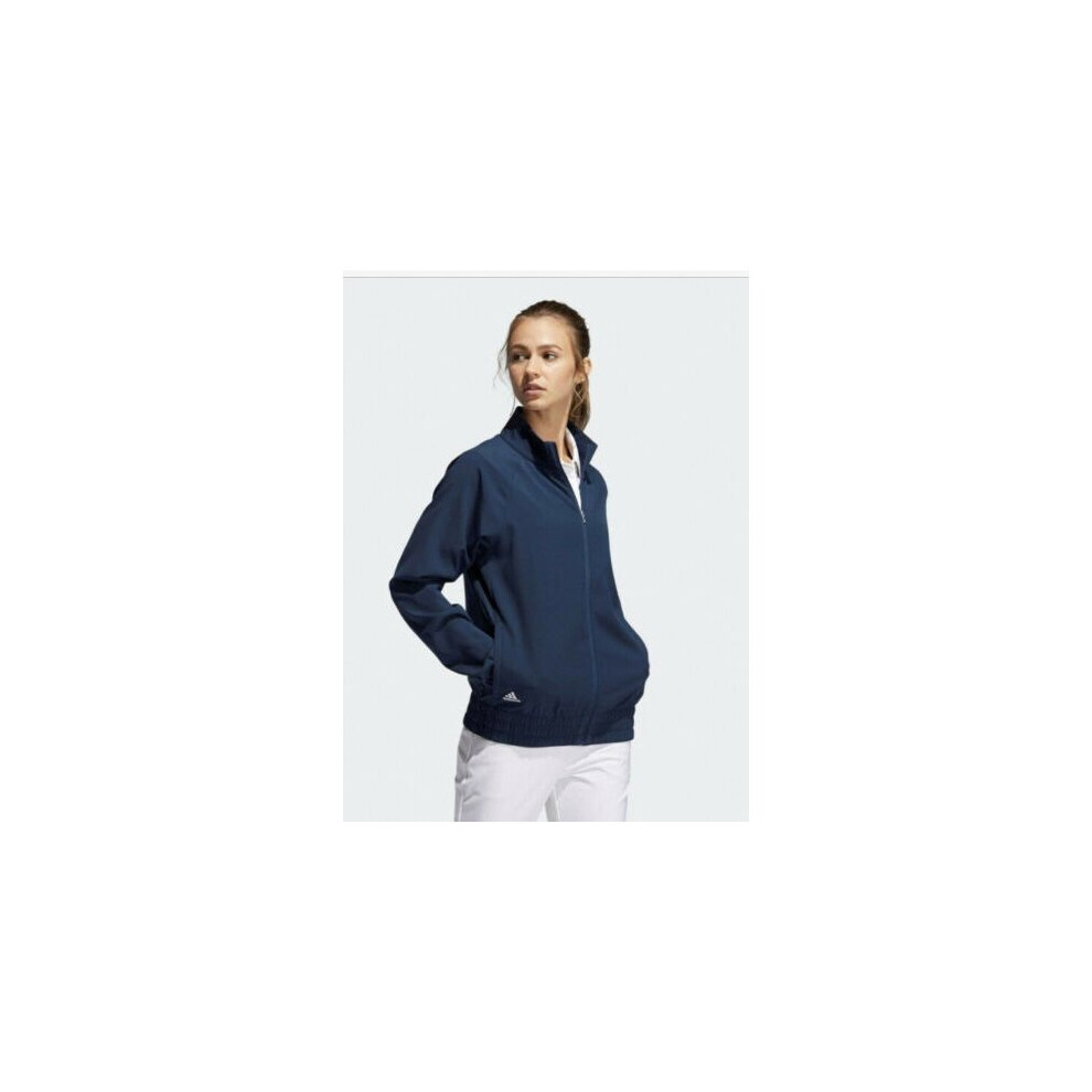 (S (UK8-10)) Womens adidas Golf Jacket Lightweight Navy Marine