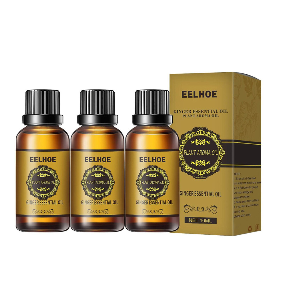 3pcs Slimming Tummy Ginger Oil For Belly Drainage Relaxing Massage Essential Liquid