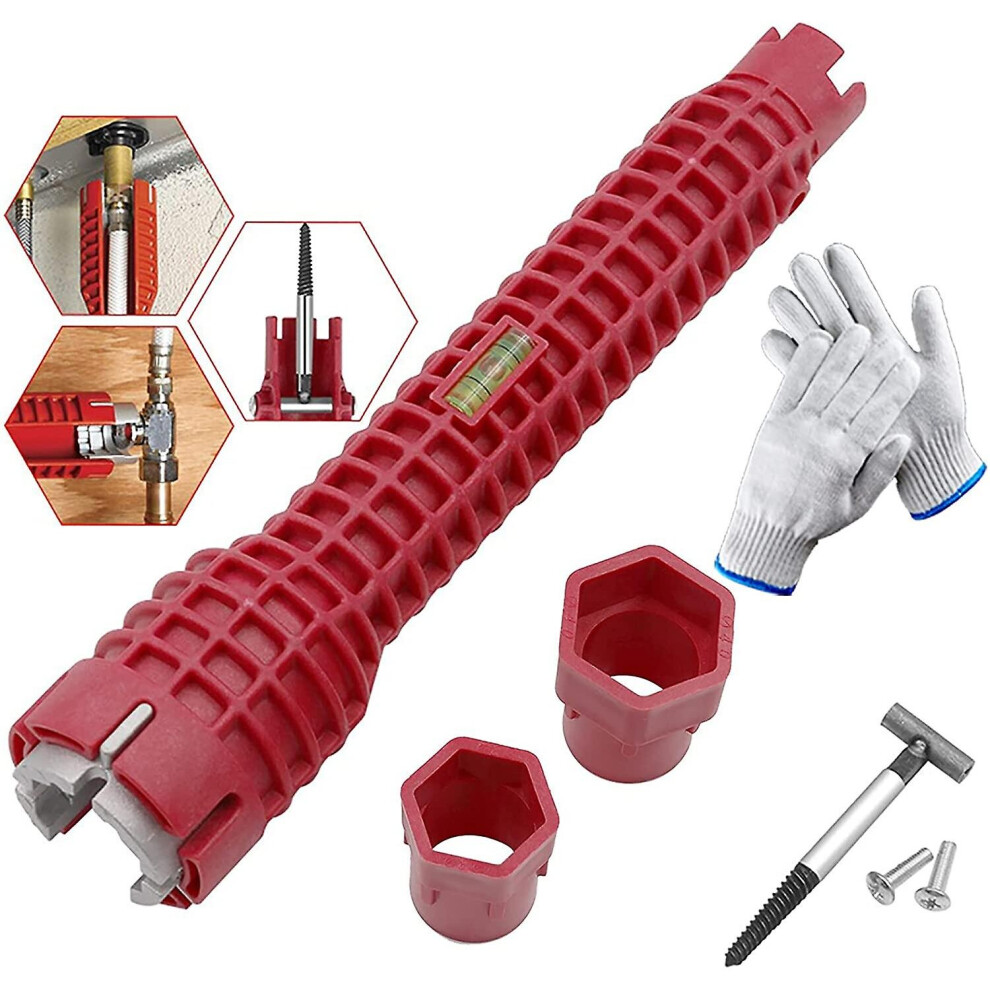 8 In 1 Faucet Sink Installer Multi Purpose Wrench Plumbing Tool Water Pipe Spanner 755379754831
