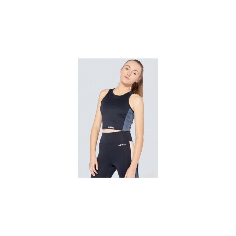 (L (UK16-18)) adidas Womens Enhanced Motion Bra Top Blue EH6474