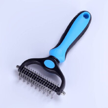 (Blue L) Professional Pet Dog Cat Comb Brush Dematting Undercoat Grooming Comb Rake Tool