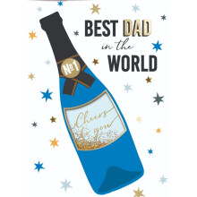 Best Dad In The World Embellished Father's Day Card Hand-Finished Greeting Cards