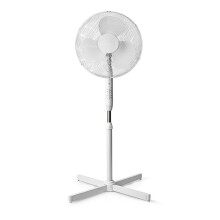 Nedis Pedestal 16" Floor Stand Fan 40cm Oscillating Cooling 3 Speed Timer Remote Control White