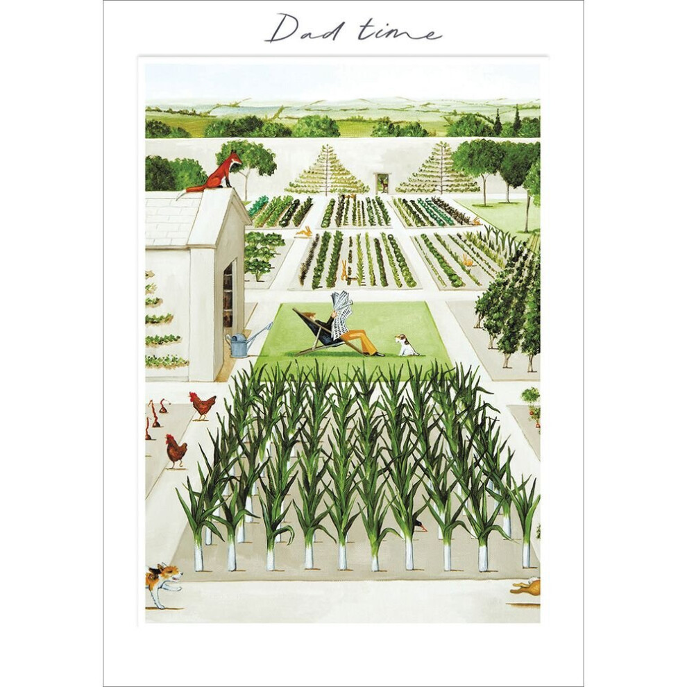 Dad Time At The Allotment With Dog Father's Day Greeting Card Fathers Day Cards