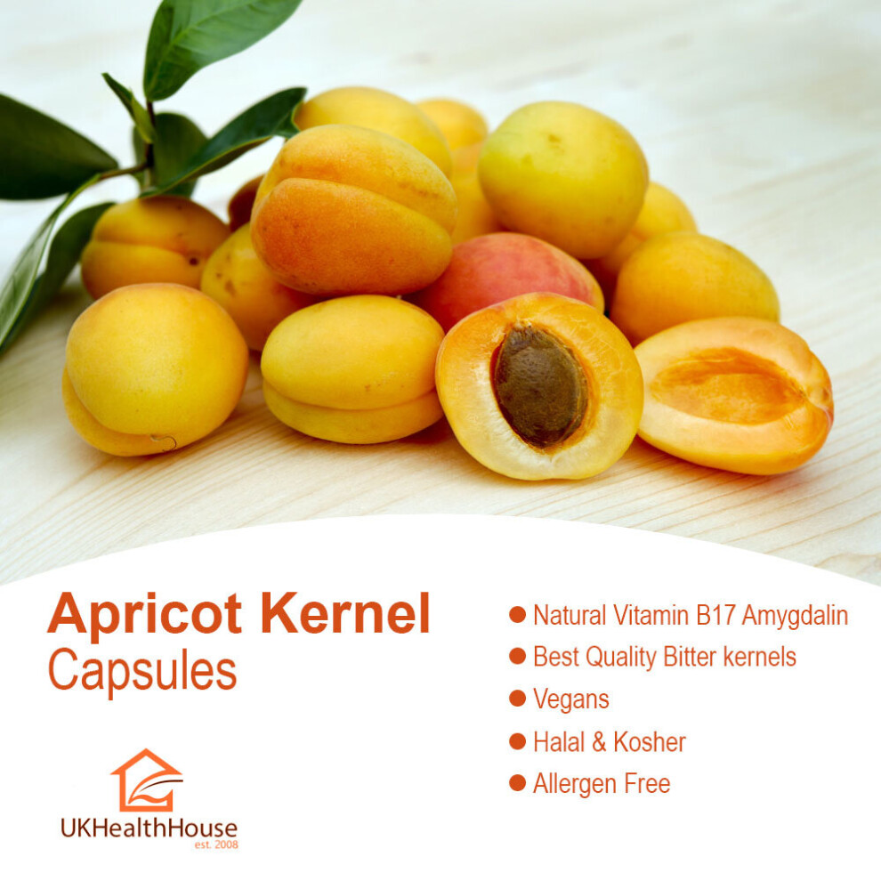 Bitter Apricot Seed Kernels 4:1 Extract 90 Capsules 2520mg Amygdalin