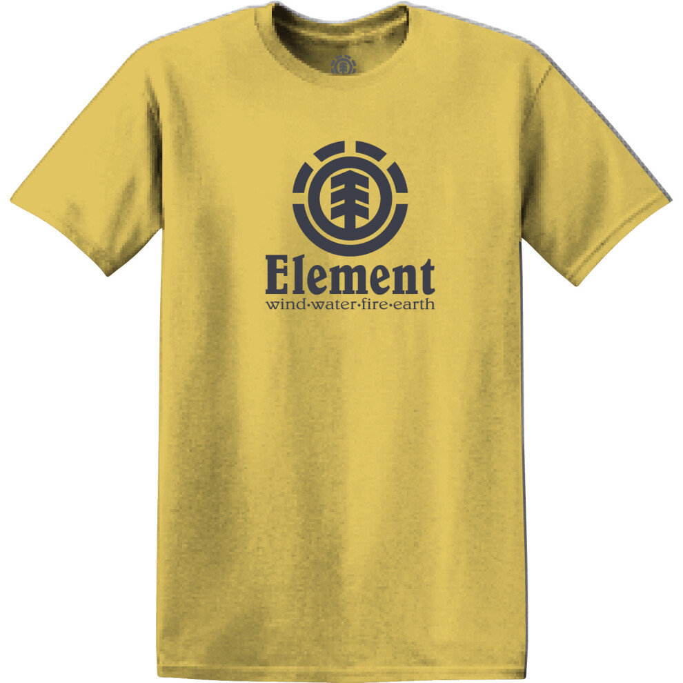 (M) Element Men's Cotton T-Shirt ~ Vertical SS cream gold