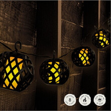 (Moroccan Flame Effect String Lights) 8,10,20 Pcs Solar Powered Led String Lights For Outdoor Garden Party Patio Fence