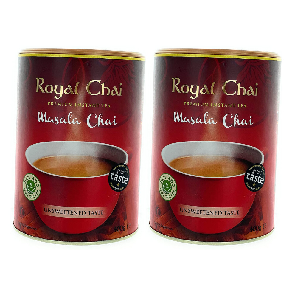 (Pack of 2	) Royal Chai Masala Unsweetened Tub 400g