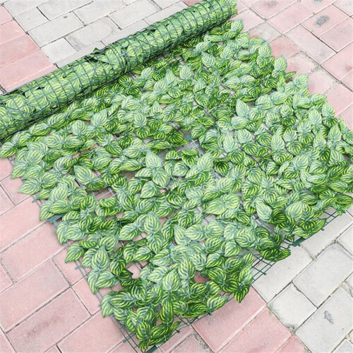 (Watermelon leaf, 2XL) Artificial Leaf Garden Fence Screening Roll Uv Privacy Screen