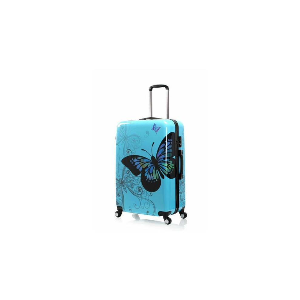 (Blue, Large) Hampton & Stewart Butterfly Hard Shell Suitcase-image-OPC-P97SSDH-NEW