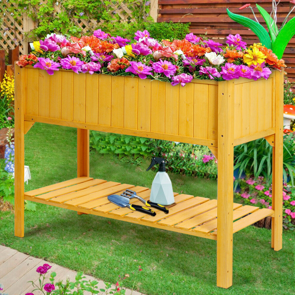 Wooden Planter Shelf Vegetable Flower Garden Bed With Weeding Bag-image-OPC-P6HD8JW-NEW