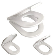 Premium D-Shape Toilet Seat for Families White