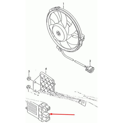 VW TRANSPORTER T5 Radiator Fan Control Module 7H0919506E 2.0 Petrol on