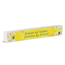 History & Heraldry Wooden Block Sentiment Shelf Plaque Gift - Sister