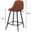 Brown 2 Pcs 65CM Bar Stools PU Leather Bar Stools Rest Chairs Best 4