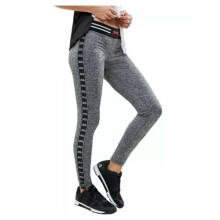 (UK12) Slazenger Womens Kerin Full Length Gym Training Leggings Bottoms Pants Marl Grey