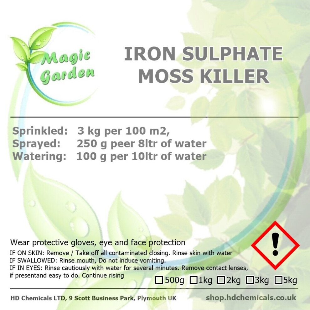 Hd Chemicals Ltd (1000G - 1Kg) Iron Sulphate Heptahydrate Moss Killer Lawn Food