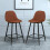 Brown 2 Pcs 65CM Bar Stools PU Leather Bar Stools Rest Chairs Best 6