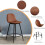 Brown 2 Pcs 65CM Bar Stools PU Leather Bar Stools Rest Chairs Best 7
