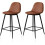 Brown 2 Pcs 65CM Bar Stools PU Leather Bar Stools Rest Chairs Best 2