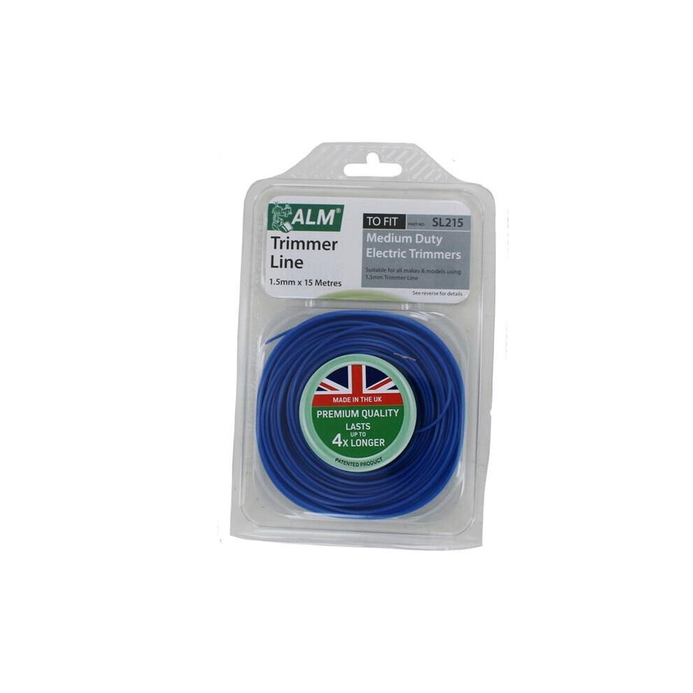 Alm Replacement 1.5Mm X 15M Trimmer Strimmer Spool Line Wire Flymo Bosch Sl215 Blue