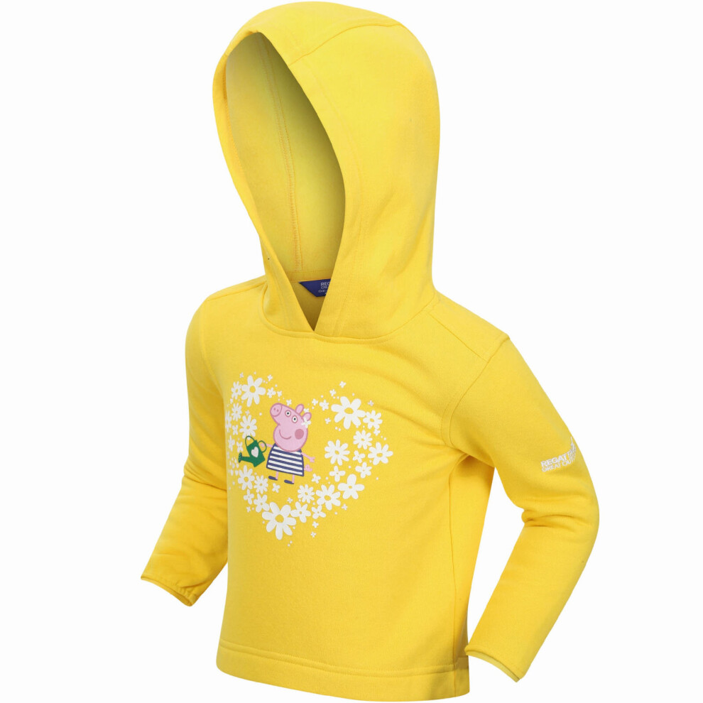 (12-18M, Maize Yellow) Regatta Kids Peppa Pig Graphic Print Hooded Sweatshirt Hoody Hoodie - Yellow