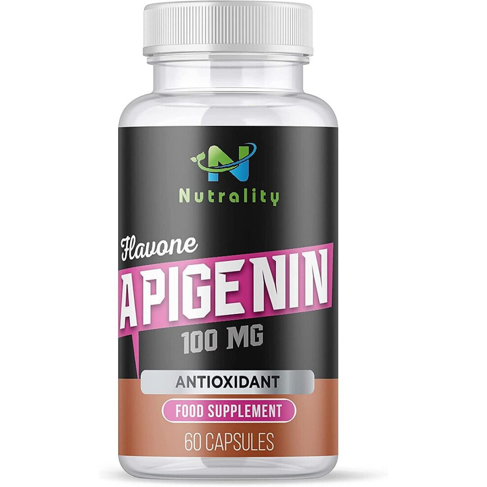 Nutrality 100Mg Apigenin Supplement From Chamomile Extract, 60 Capsules, Supports Prostate Health, Glucose Metabolism, And Nervous System Function, Ve