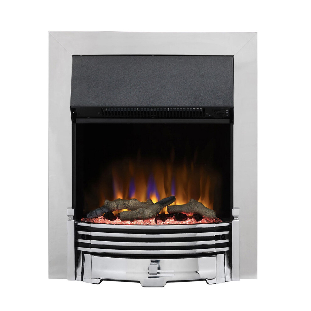 Dimplex Electric Fire Chrome Optiflame Fuel Bed 2kW Digital Thermostatic Fan