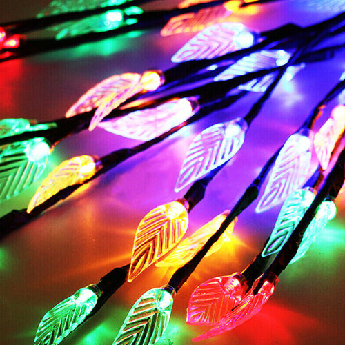 3 Pack 60 Led Branch Leaf Tree Multi Coloured Solar Powered Outdoor Garden Light 2