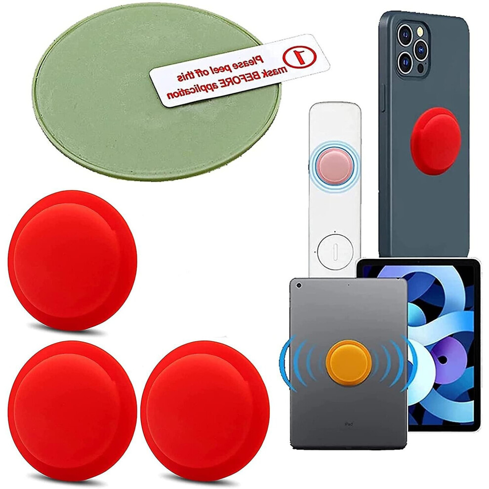 (Red) 3 Pack Location Tracker Case Adhesive Protective Cover For Apple Airtag Red 764799494395