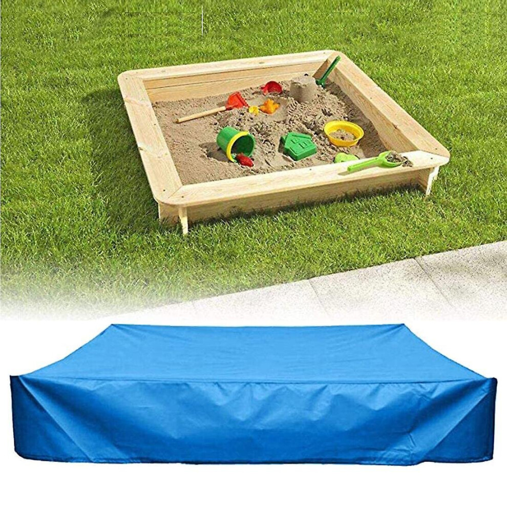(Blue, 150x150x20) Sand Pit Sandbox Cover With Drawstring Waterproof Uv Protection For Sandbox Outdoor