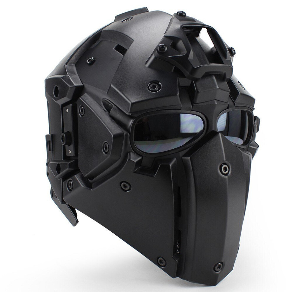 (Black, One Size) Motorcycle Helmet Full Face Bicycle Tactical Helmets Black