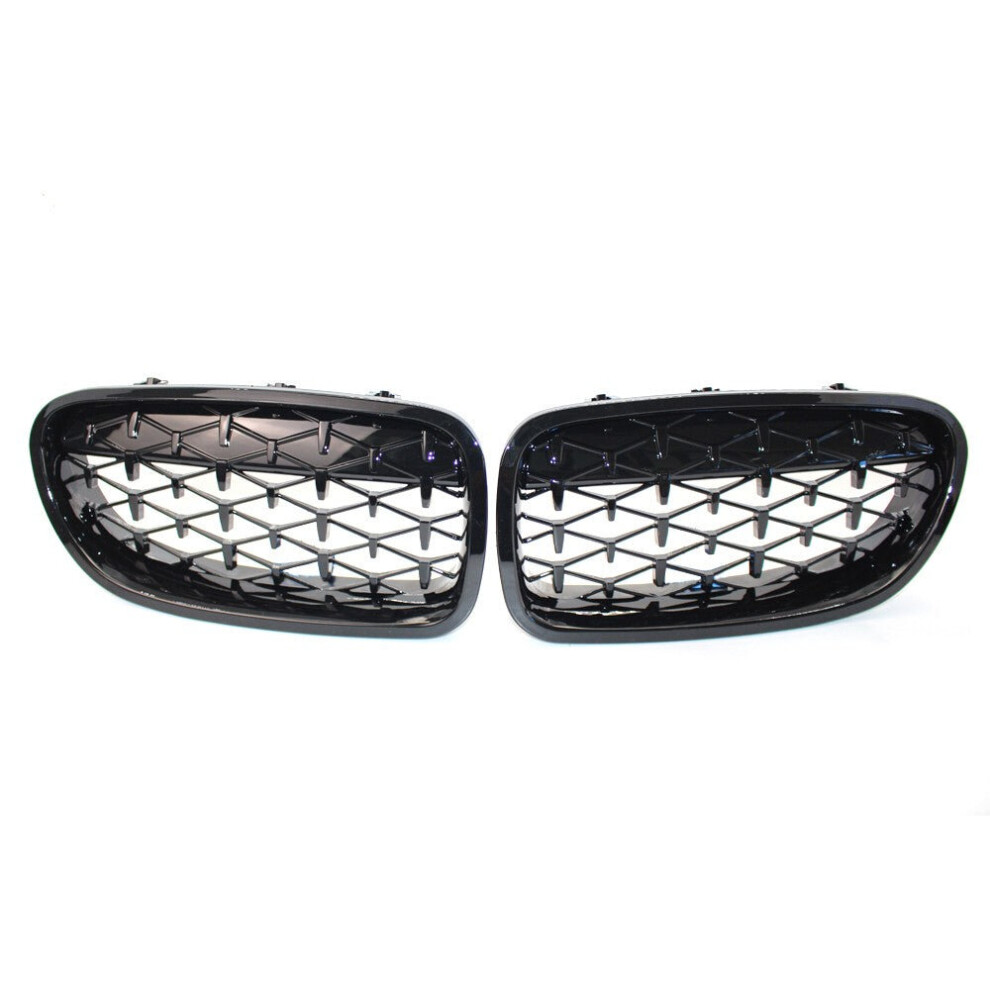 (Black) Car Front Grille Kidney Grilles 1 Pair