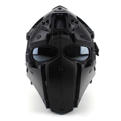 (Black, One Size) Motorcycle Helmet Full Face Bicycle Tactical Helmets Black 2