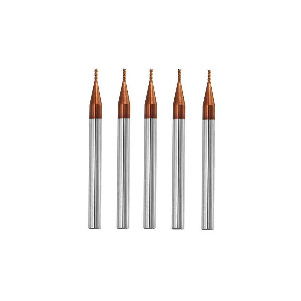 5Pcs 1Mm 4 Flutes Tungsten Carbide End Mill Cutter Hrc55 Altin Coating End Mill Cutter 3654659282453