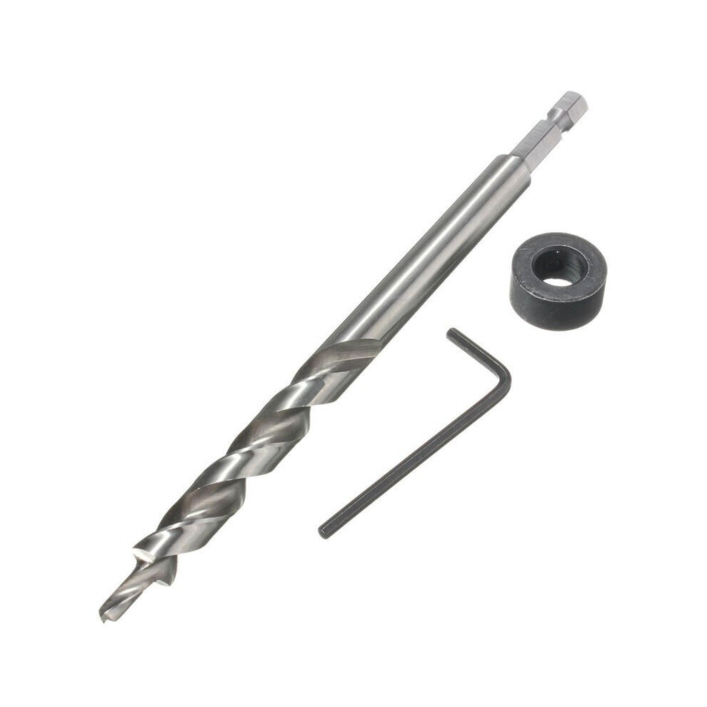 9.5Mm Twist Step Drill Bit With Depth Stop Collar For Pocket Hole Jig Kit 3654659284662