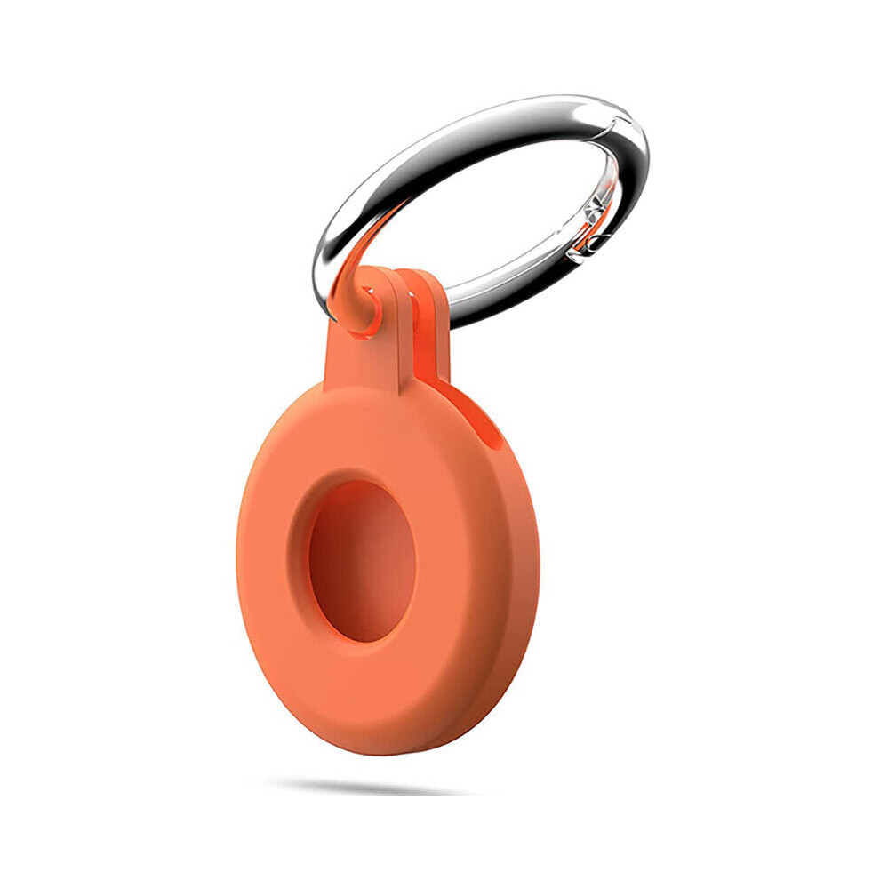 (Orange) Airtags Liquid Silicone Protective Sleeve Locator Tracker Anti-Lost Keychain Orange 3654657487034