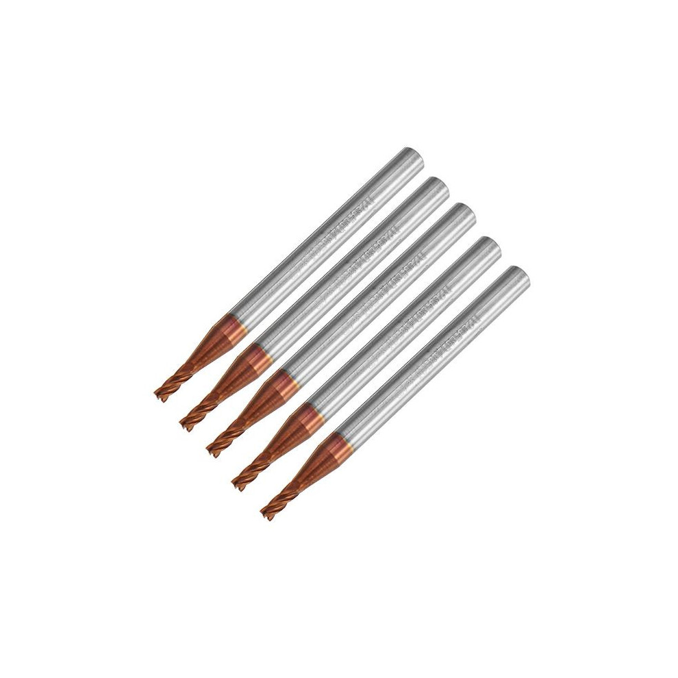 5Pcs 2Mm 4 Flutes Tungsten Carbide End Mill Cutter Hrc55 Altin Coating End Mill Cutter 6112211912820