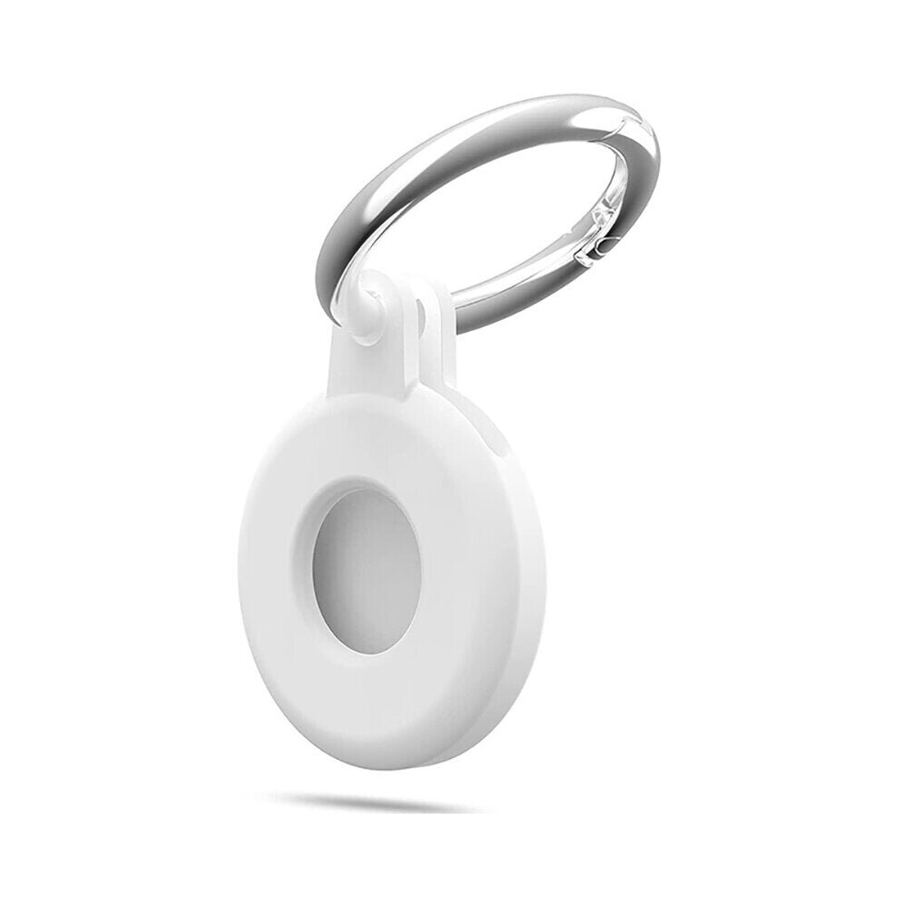 (White) Airtags Liquid Silicone Protective Sleeve For Apple Locatoxice Keychain Protective Sleeve for Apple Airtags